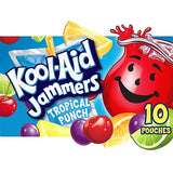 Kool-Aid Jammers Artificially Flavored Drink, 10 Pouches, for School Lunches and On-the-Go Hydration, Tropical Punch Artificially Flavored, Excellent
