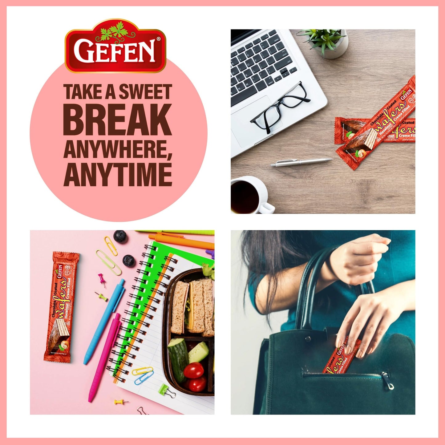 Gefen (40 Pack) Individually Wrapped Dairy Free Chocolate Coated Wafers Filled with Delicious Hazelnut Flavored Cream | Kosher | Lunch Box Friendly