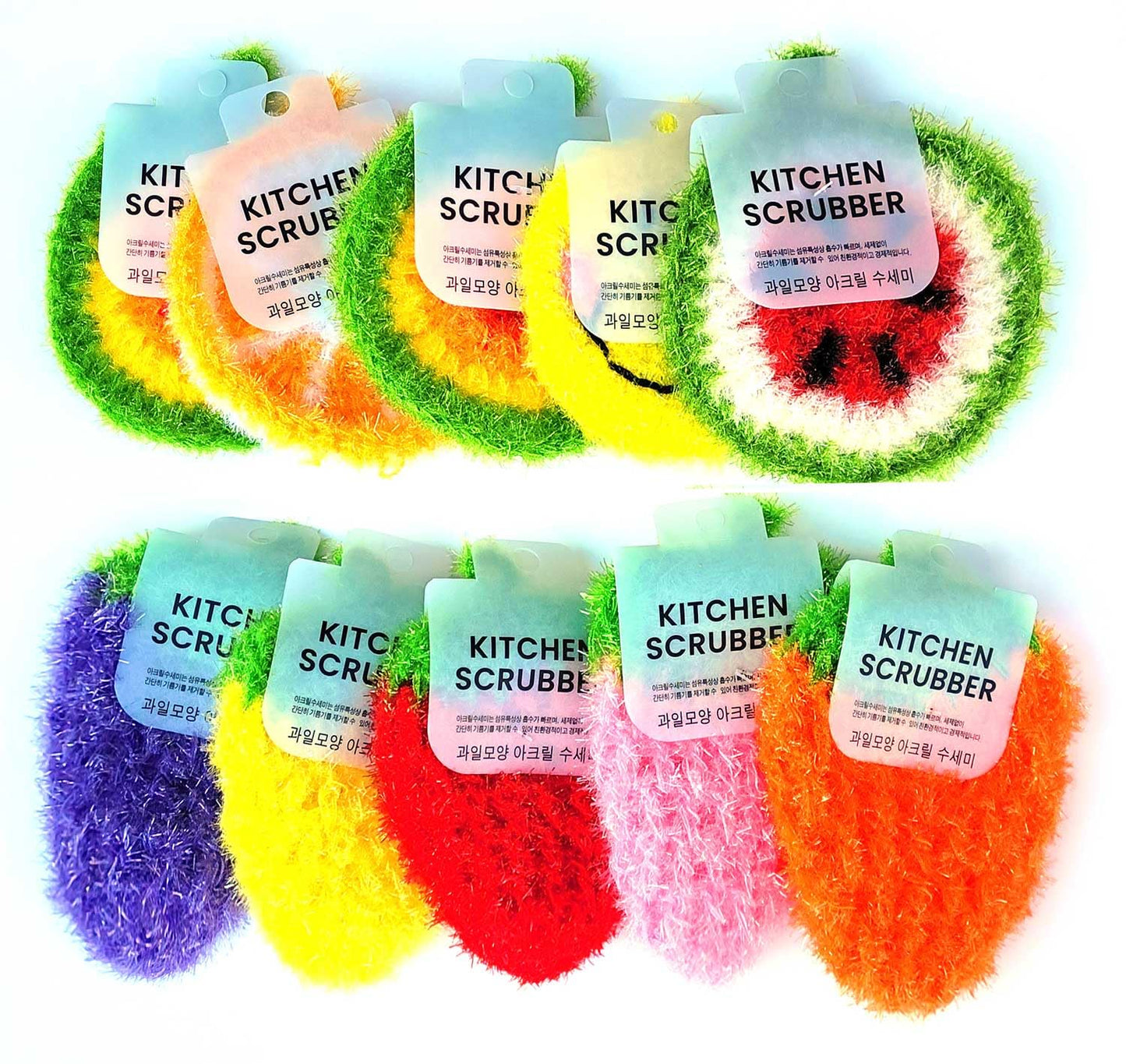 10 Pieces Big Size Fruit Dish Scrubber Non Scratch Kitchen Cleaning Sponge Double Layered No Odor Cloths for Washing Dishes Cookware, Tubs, Sinks