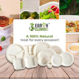EARTH CLEANSE 6 oz Paper Bowls [200 Pack] - Heavy-Duty Disposable Sugarcane Bowls, Made from Bagasse, Microwave & Leak-Resistant - Great for Cereal