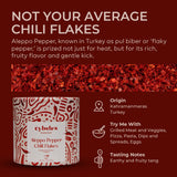 Cybele’s Harvest Aleppo Pepper Flakes 2.8oz, Turkish Red Chili Flakes, Crushed Red Pepper (Pul Biber) (Medium Heat)