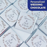 Set of 50 Personalized Wedding Chocolate, Custom Chocolate Wedding Favors for Guests, Customizable Wedding Gift, Unique Design for Wedding, Bridesmaid