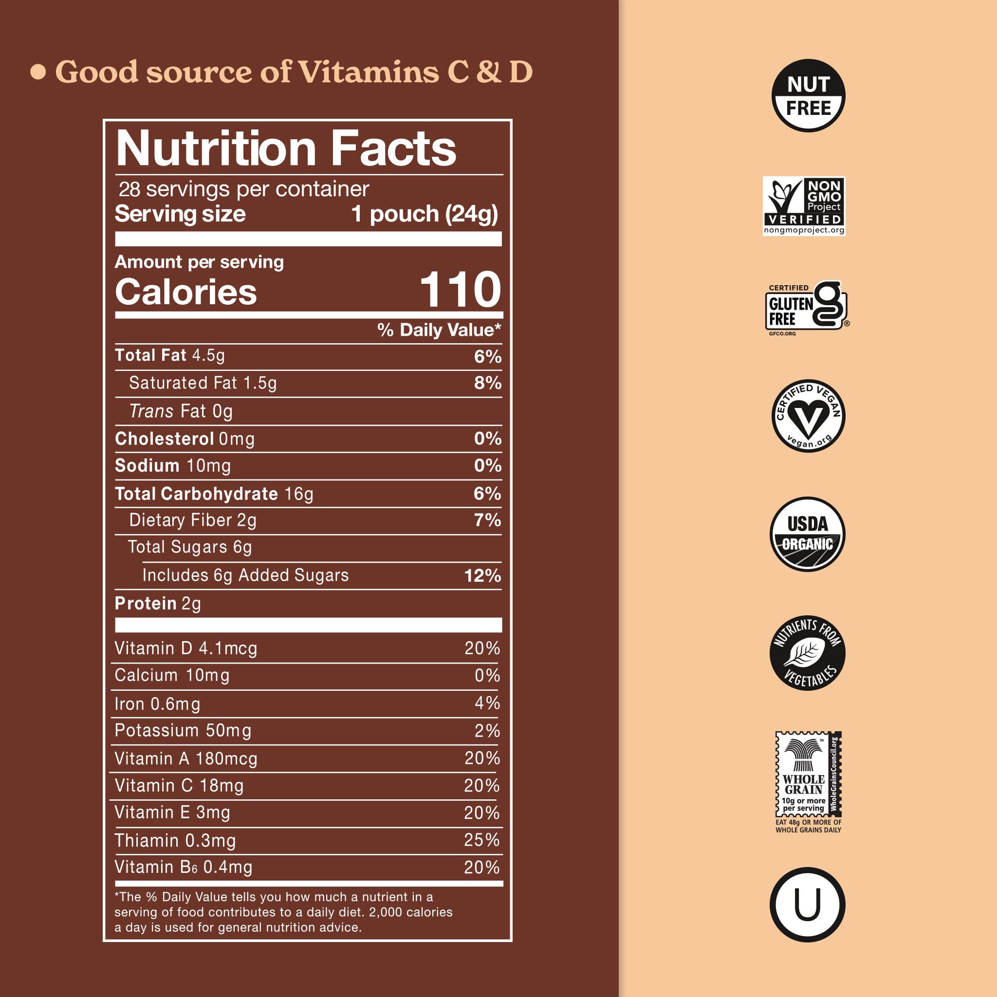 MadeGood Cookies and Creme Granola Minis 28 Count- gluten-free, Vegan, Allergy-Friendly, Organic, Non-GMO Oat Snacks