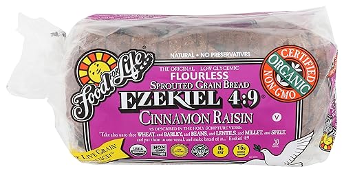 Food For Life Flourless Sprouted Grain Bread, Cinnamon Raisin, 24 oz (Frozen)