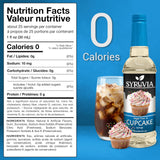 Syruvia Sugar Free Coffee Syrup, Cupcake Flavored Syrup for Drinks, Lattes, and Desserts - 25.4 fl oz