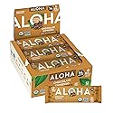 ALOHA Organic Plant Based Protein Bars - Chocolate Espresso (85mg Caffeine) - 12 Bars, Vegan, Low Sugar, Gluten-Free, Paleo, Low Carb, Non-GMO, No