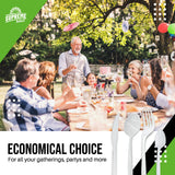 Supreme Select Disposable White Forks [400-Pack] Medium-Weight Disposable Plastic Cutlery - Durable and Reusable Bulk Utensils for Parties, Picnics