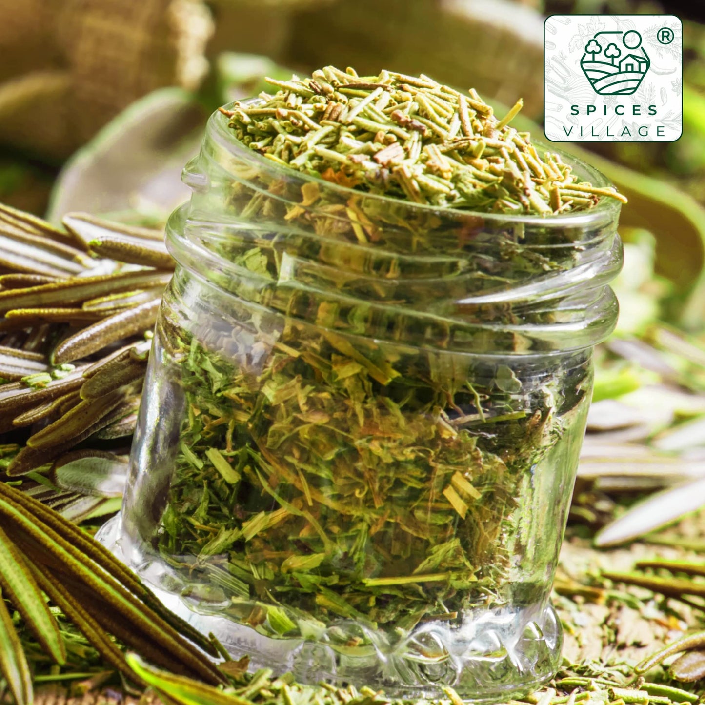 SPICES VILLAGE Rosemary Dried, Rosemary Herbs Dried, Cut & Sifted Pure Mediterranean Seasoning - Kosher, Gluten Free, Vegan, Non GMO, Resealable Bulk