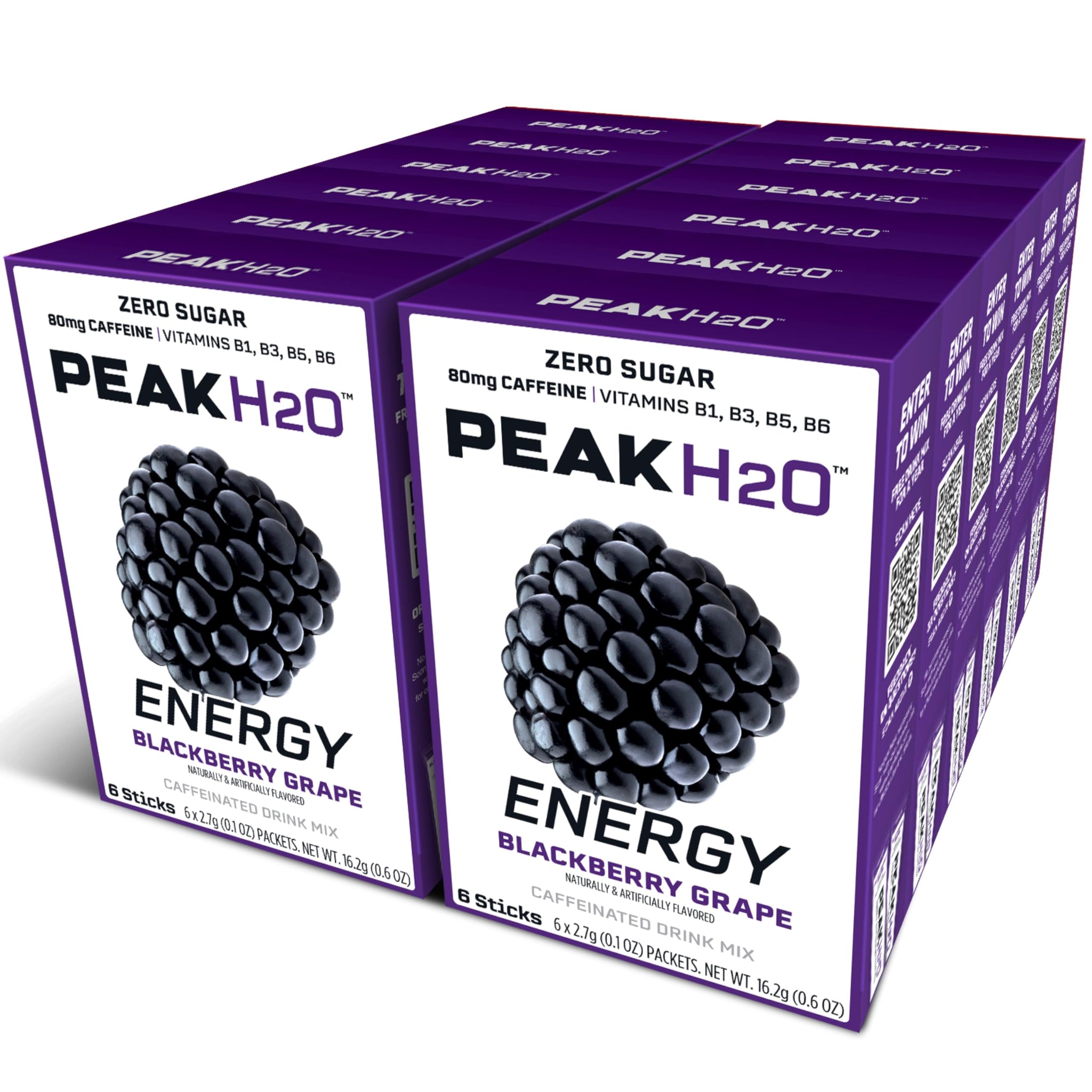 PeakH20 Electrolytes Powder Hydration Packets | Blackberry | 72 Servings | Sugar Free Water Flavor Packets for Workout Recovery