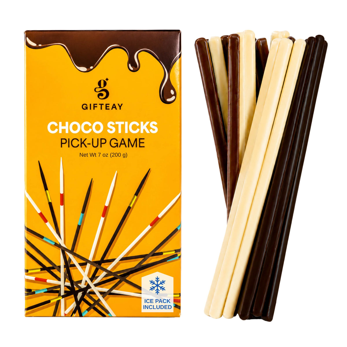 Gifteay Edible Chocolate Sticks Game - 3 Flavors Assorted Trio Pack, 200g