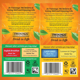 Twinings Tea Variety 2-Pack - Earl Grey + Irish Breakfast, Caffeinated Black Tea Bags, Individually Wrapped, 20 Count Each