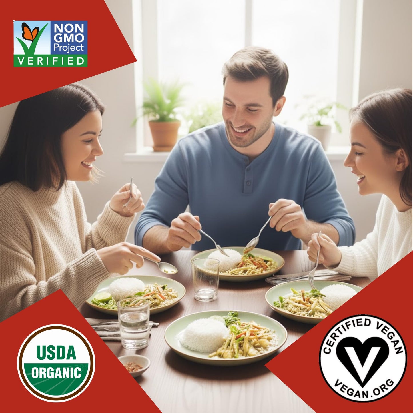 24Vegan Organic Thai Green Curry with Jasmine Rice, Vegan Thai Curry, Non-GMO, No MSG, Gluten-Free, Instant Curry Meal, Just Heat & Eat - Pack of 1