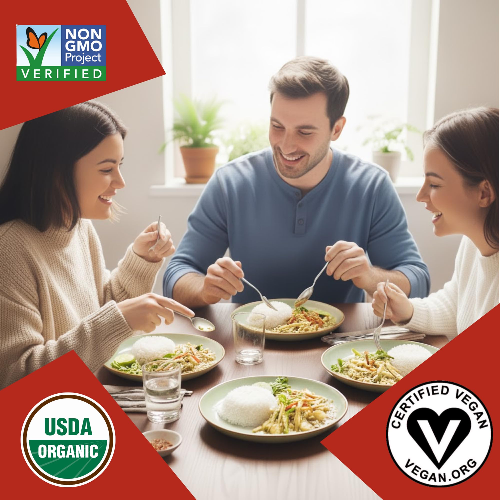 24Vegan Organic Thai Green Curry with Jasmine Rice, Vegan Thai Curry, Non-GMO, No MSG, Gluten-Free, Instant Curry Meal, Just Heat & Eat - Pack of 1
