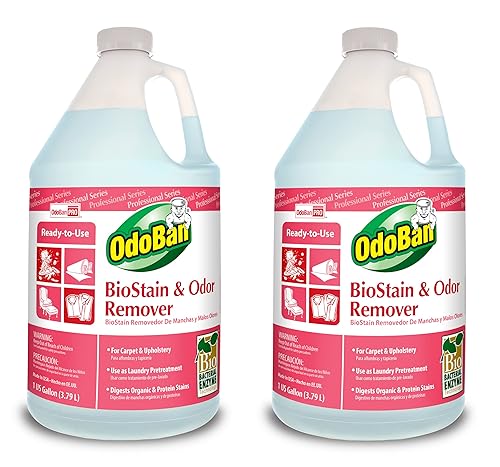 OdoBan Professional Cleaning and Odor Control Solutions, Ready-to-Use Biostain and Odor Remover, Made in the USA, 2 Gallons