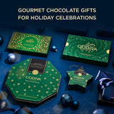 Godiva Holiday Masterpiece Gift Tin, Assorted Milk & Dark Chocolates with Ganache and Caramel, Gourmet Christmas Gift, Kosher & Halal, 50 Pc, 1.5 lbs