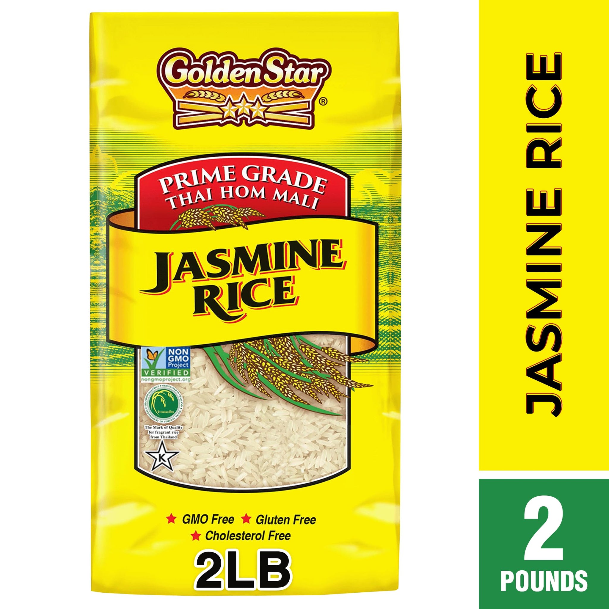 Golden Star Thai Hom Mali Jasmine Rice - Prime Grade White Rice, 2 lb