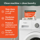Roobi Washing Machine Cleaner Tablets. Compatible with Whirlpool and All Washing Machine Brands and Models. Septic Safe Deep Clean Formula