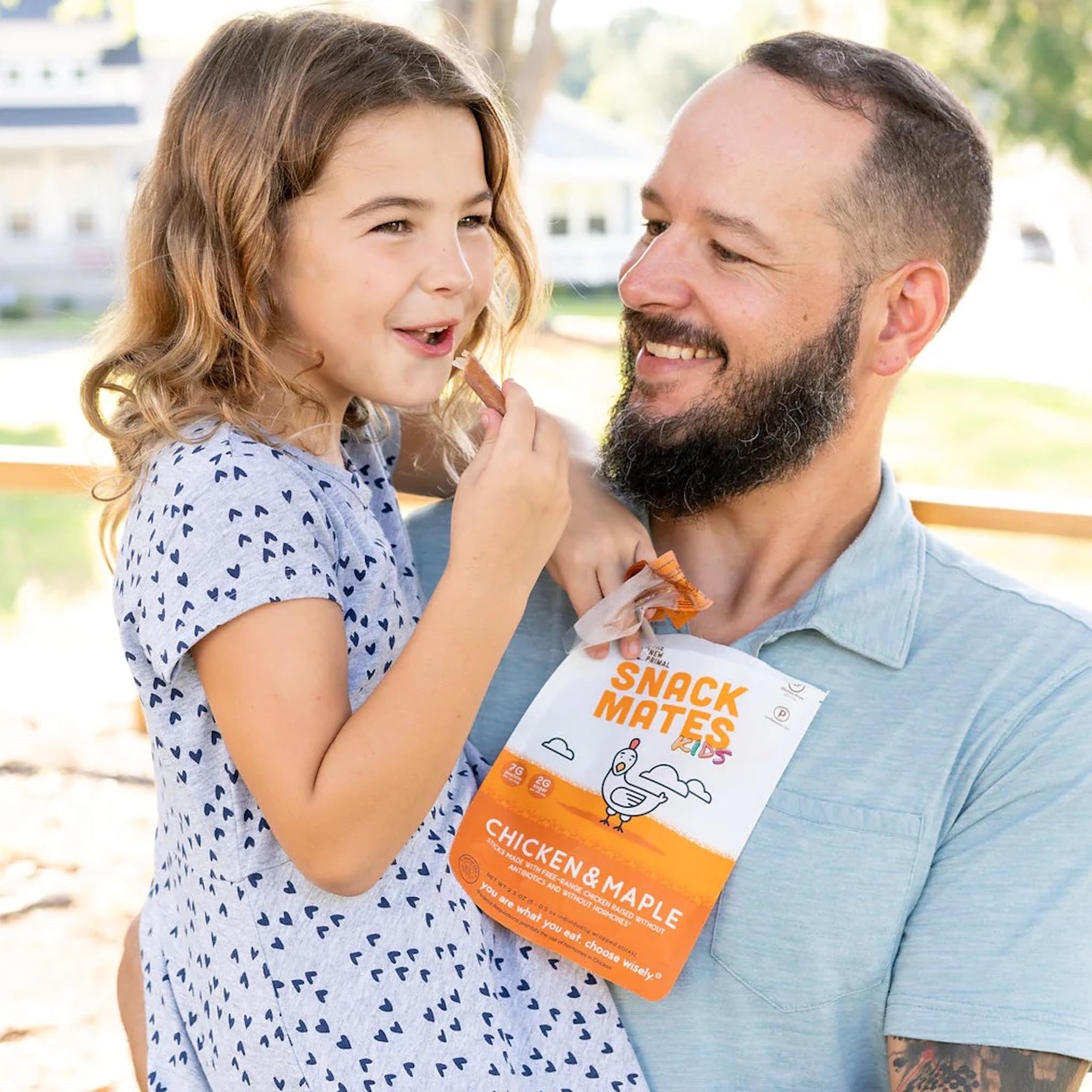 Snack Mates by The New Primal, Chicken & Maple Stick, All-Natural Chicken, High Protein and Low Sugar Kids Snack, Certified Paleo, Certified