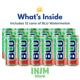 BLU Watermelon Energy Drink, 12 Pack Slim Cans, 8.4 fl oz (250 mL) Each
