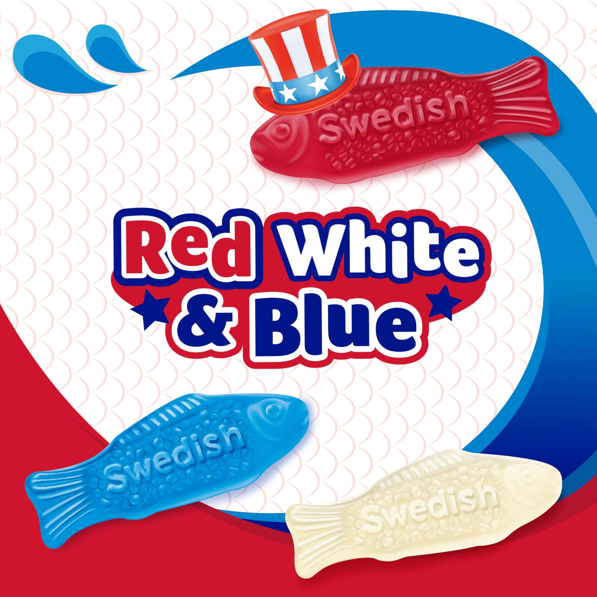 SWEDISH FISH Mini Red, White & Blue Soft & Chewy Gummy Candy, Bulk Candy, 1.8 lb