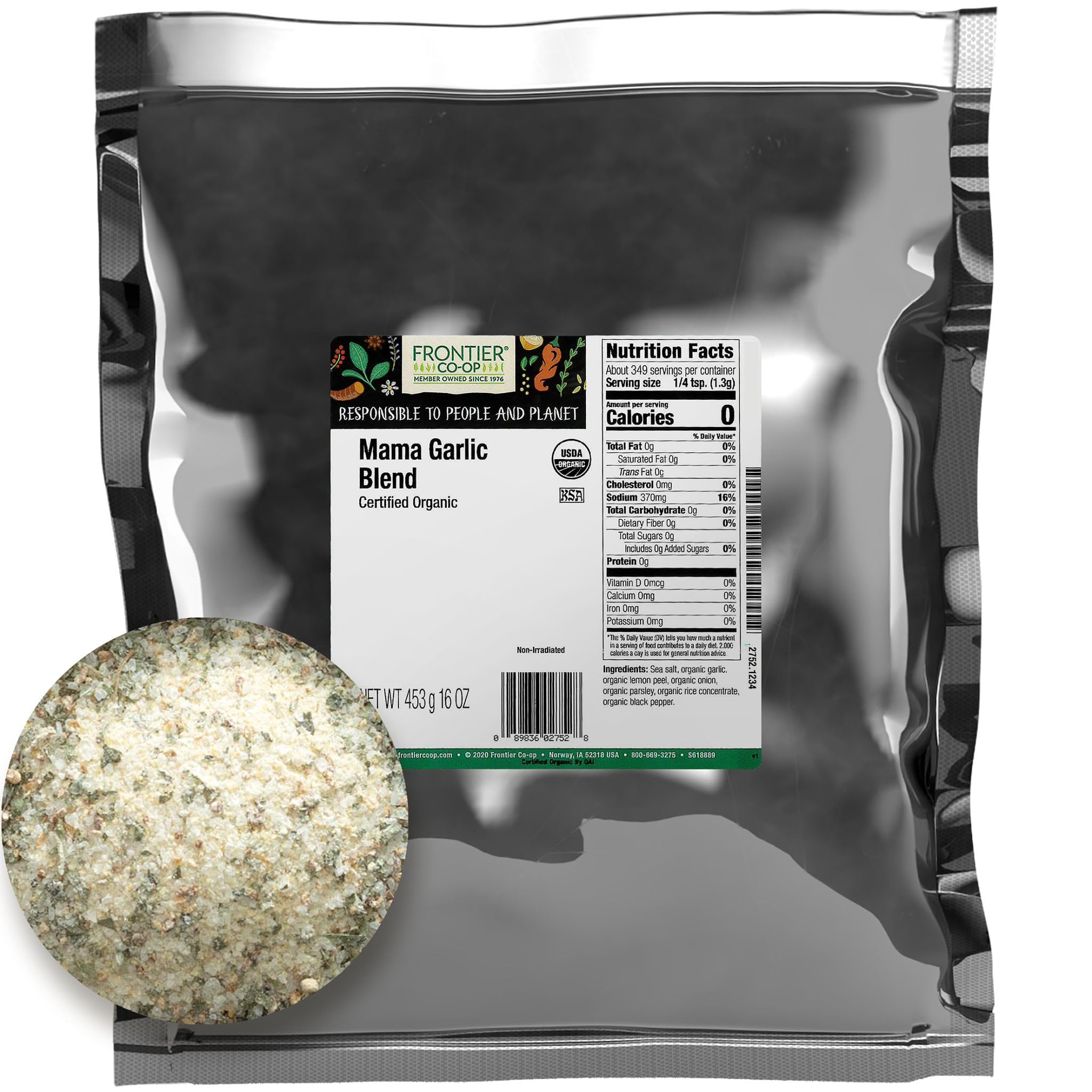 Frontier Co-op Mama Garlic, Certified Organic, Kosher | 1 lb. Bulk Bag