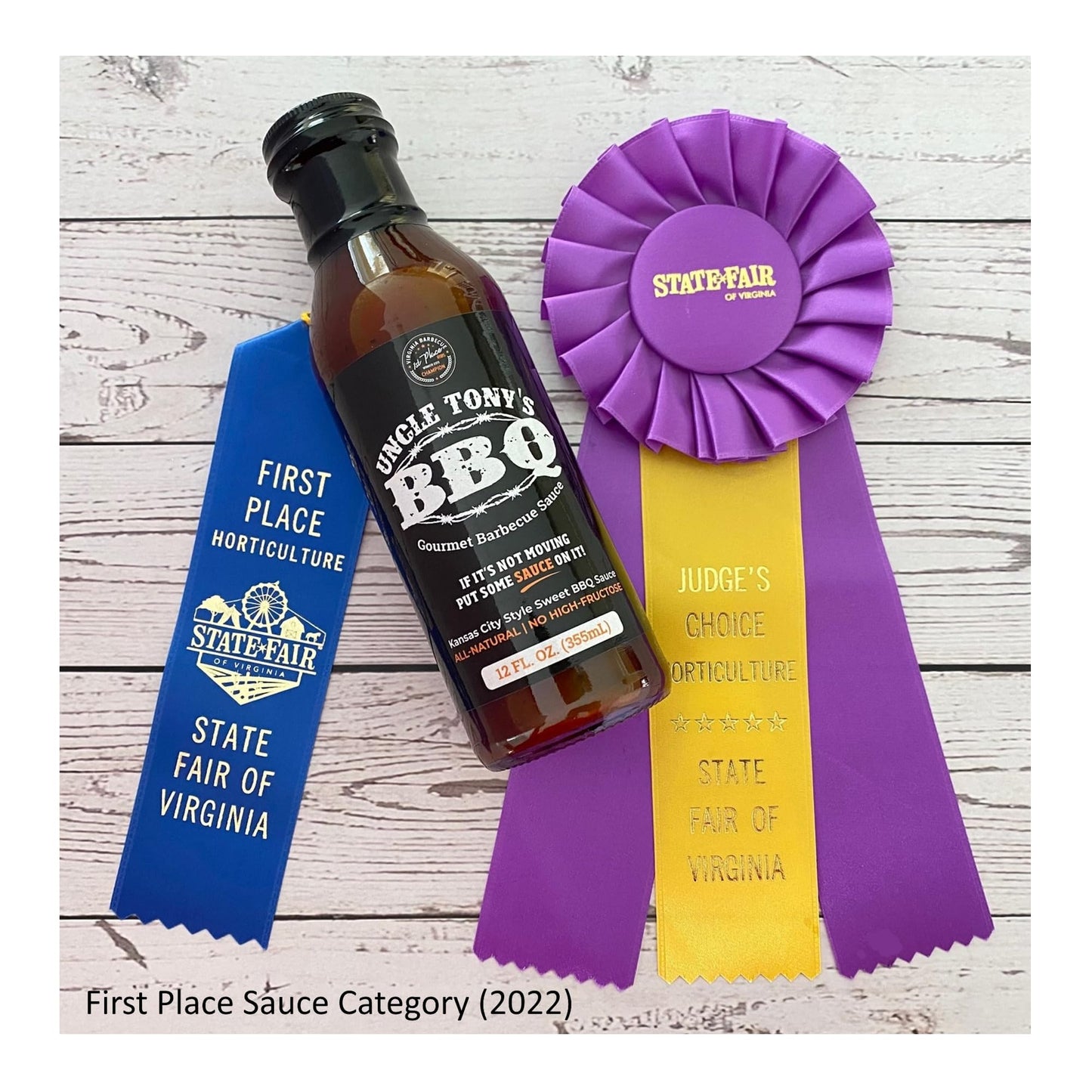 Uncle Tony’s BBQ Sauce - 2024 World Champion Barbecue Sauce - Sweet & Smoky Kansas City Style - All-Natural, Award-Winning Flavor - 12 oz