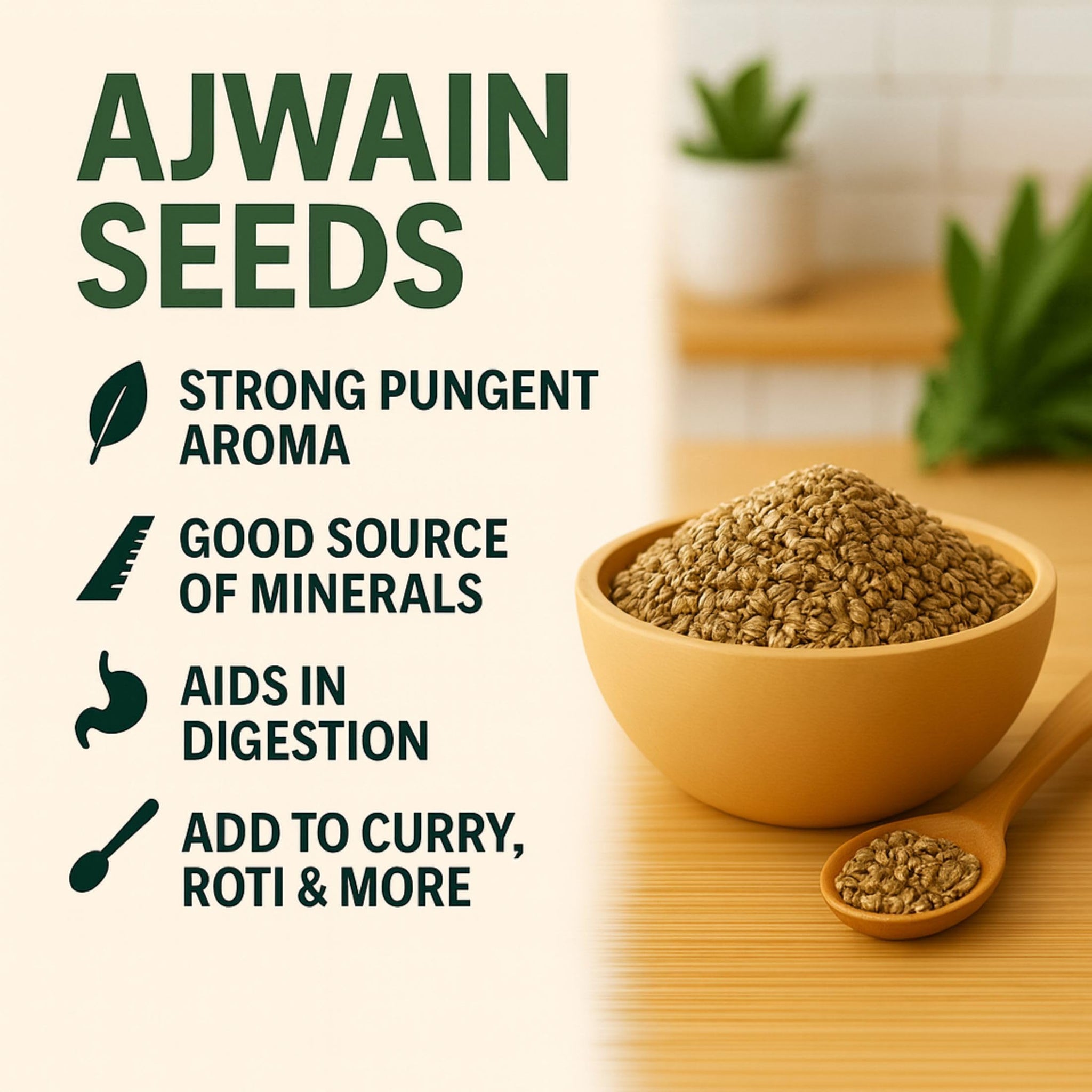 SPICY PANTRY Ajwain Seeds (Carom Seeds) 5 lbs - Natural Digestive Aid & Aromatic Spice - Use in Curries, Pickles, Bread & More - Indian, Middle