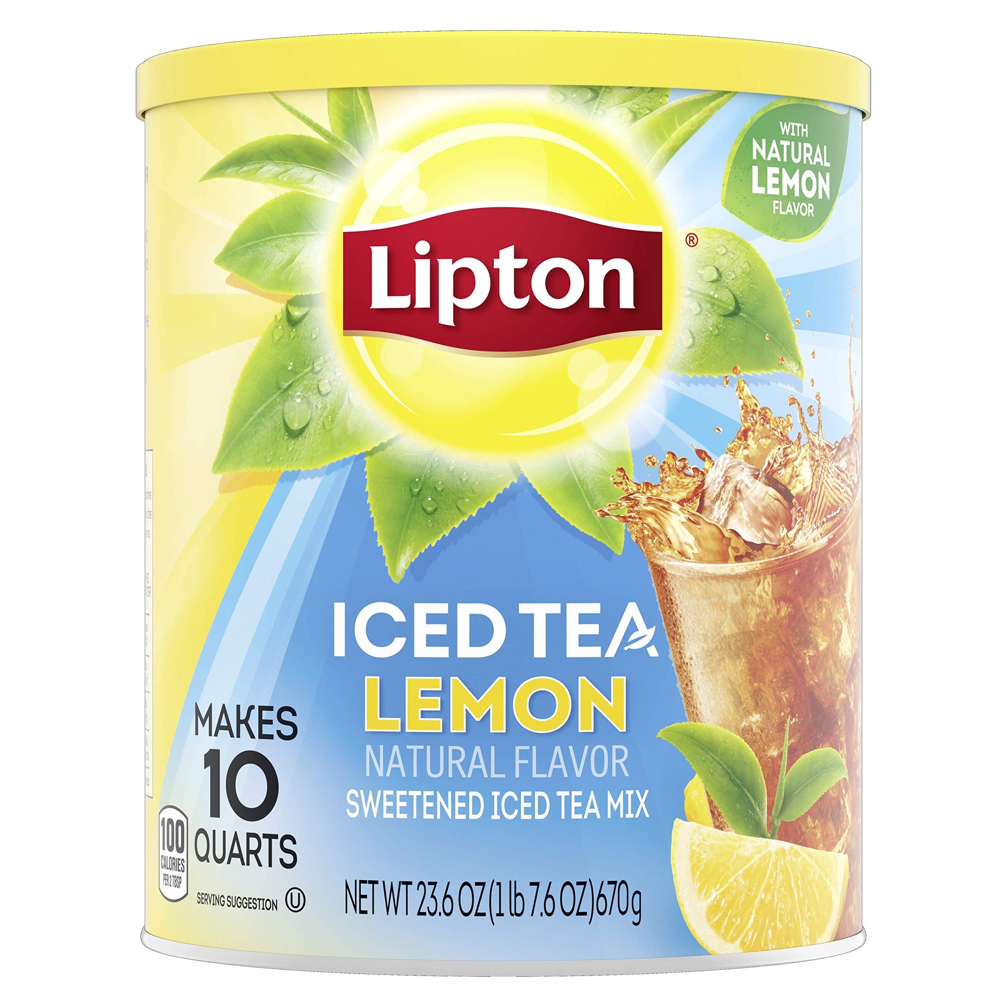 Lipton Black Iced Tea Mix, Lemon,23.6 oz.