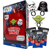 Imaginings 3 Star Wars Candy Lollipop Rings, Individually Wrapped Birthday Party Favors, Candy for Party Bags, 18 Count