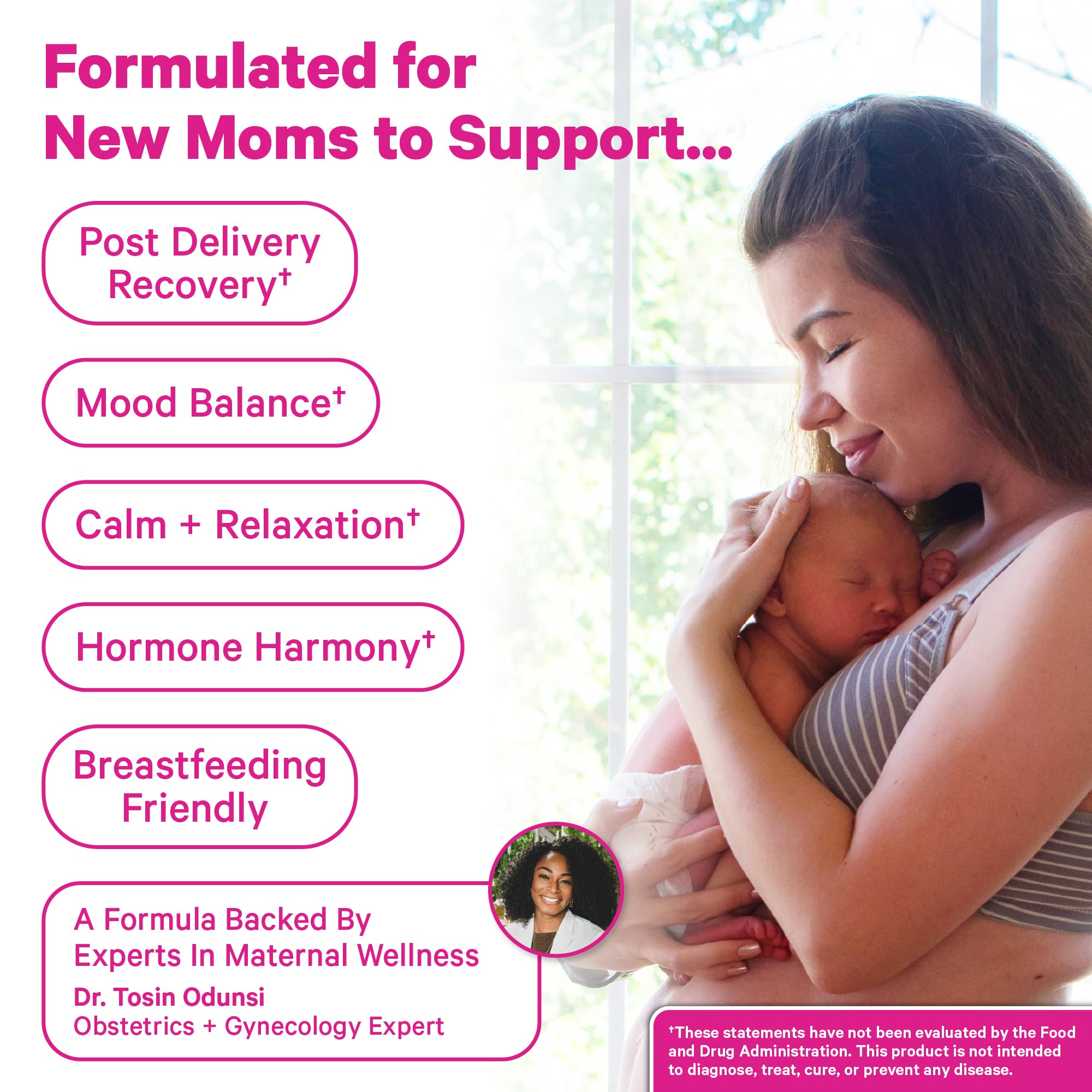 Pink Stork Postpartum Recovery® Herbal Tea, Organic Red Raspberry Leaf with Chamomile, Hormone Balance for Women After Labor & Delivery, Strawberry