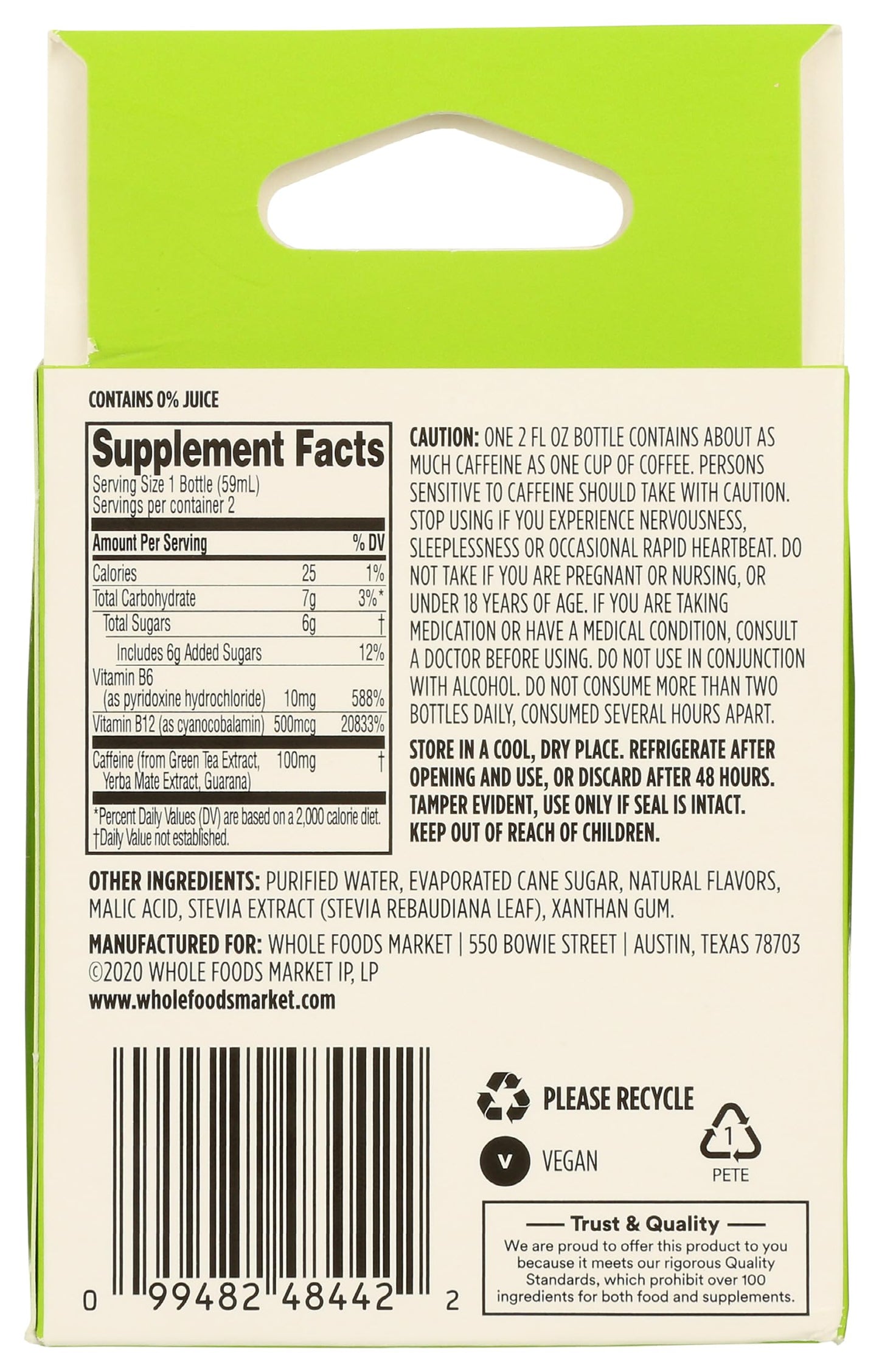 365 by Whole Foods Market Energy Shot Duo Pack, Cherry Limeade, 2 Fl Oz