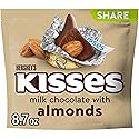 HERSHEY'S KISSES Milk Chocolate with Almonds Candy Share Pack, 8.7 oz
