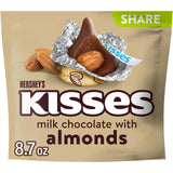 HERSHEY'S KISSES Milk Chocolate with Almonds Candy Share Pack, 8.7 oz