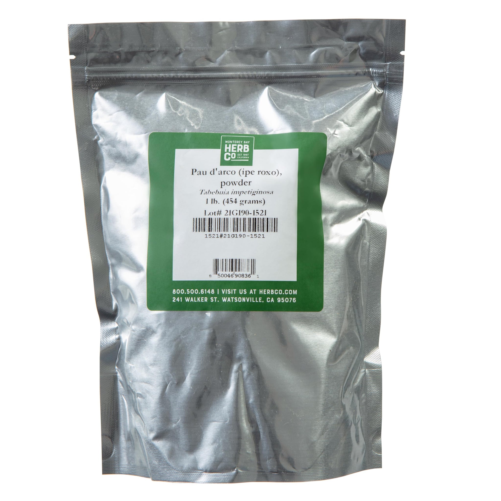 Pau D'Arco Powder - Inner Bark, by Herb Co, Tabebuia Impetiginosa, from Brazil, Kosher, for Encapsulation, Tea Blends, Soaps, Lotions, Body Washes