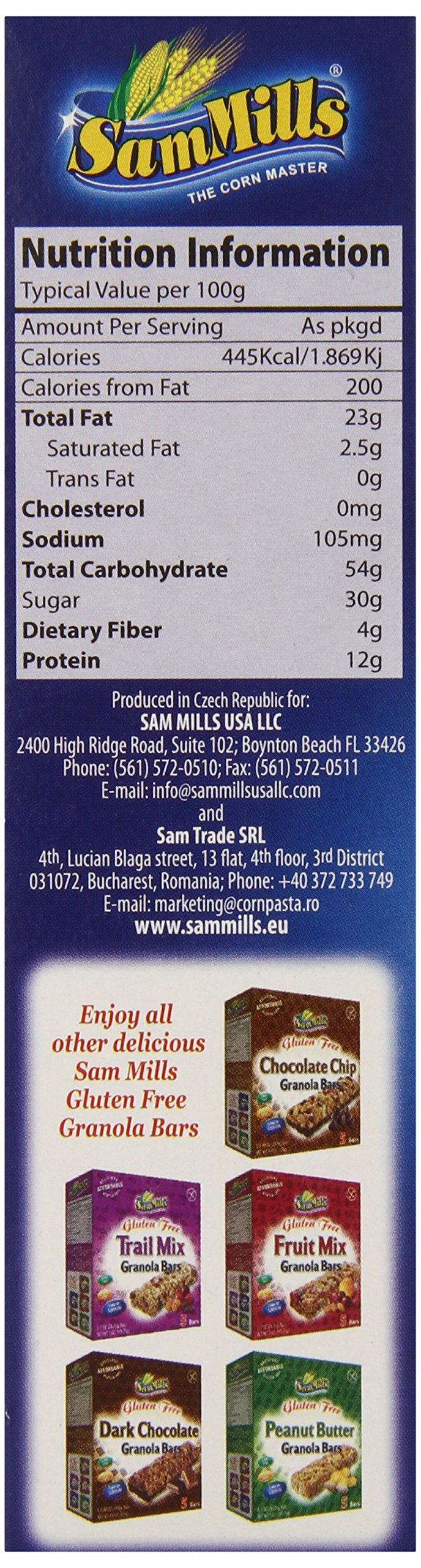 Sam Mills Gluten Free Granola Bars, Blueberry, 5 Count ( 1 oz Bars )
