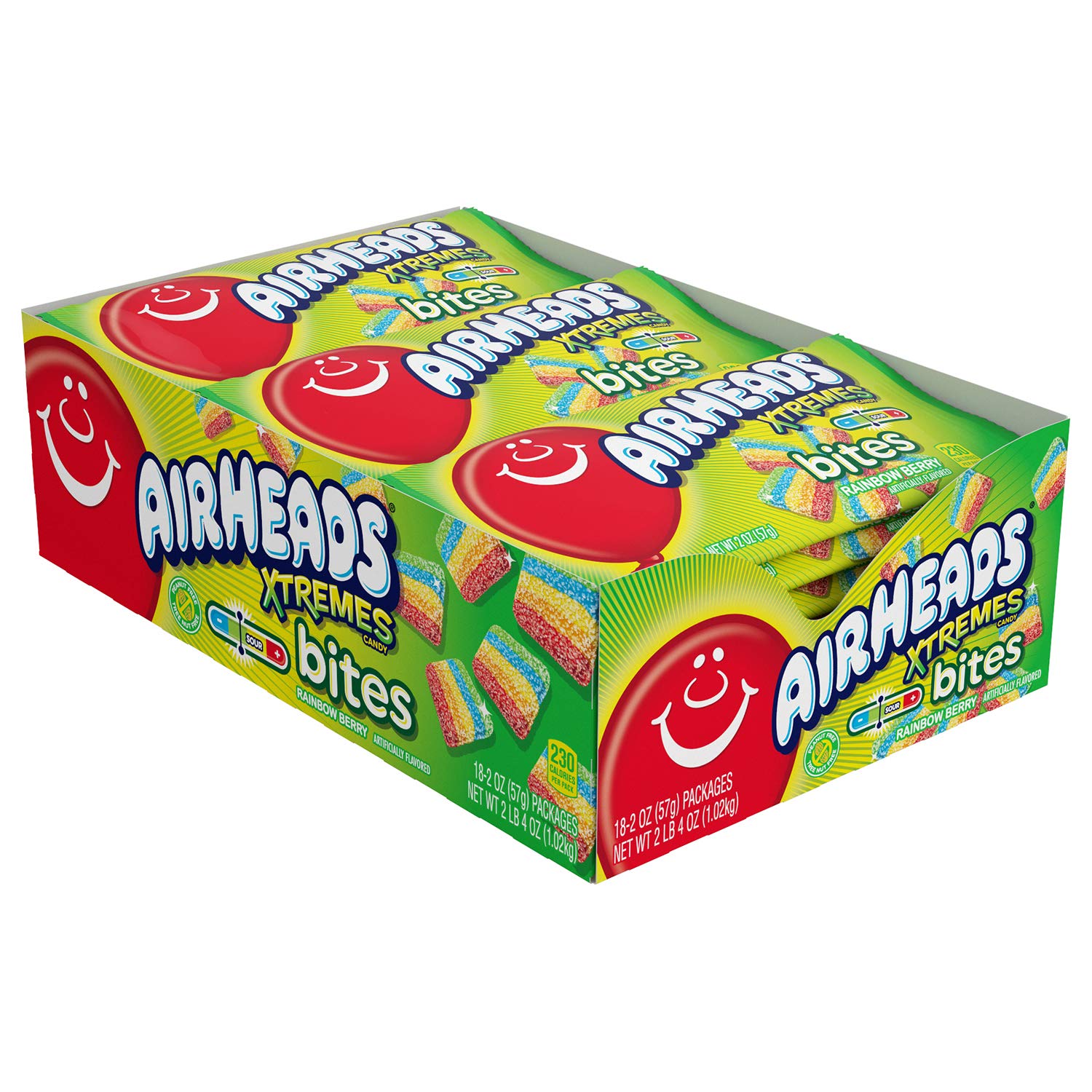 Airheads Xtremes Bites Sweetly Sour Candy, Rainbow Berry, Non Melting, Bulk Party Bag, 2 oz (Pack of 18)