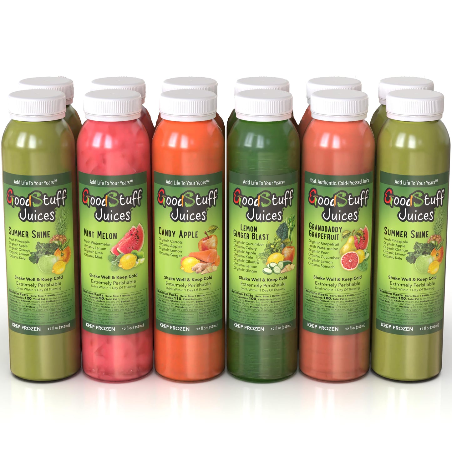 2 Day Juice Cleanse - 12 Cold-Pressed Juices | GoodStuff Summer Slim Detox | Fresh, Ready-to-Drink Reset