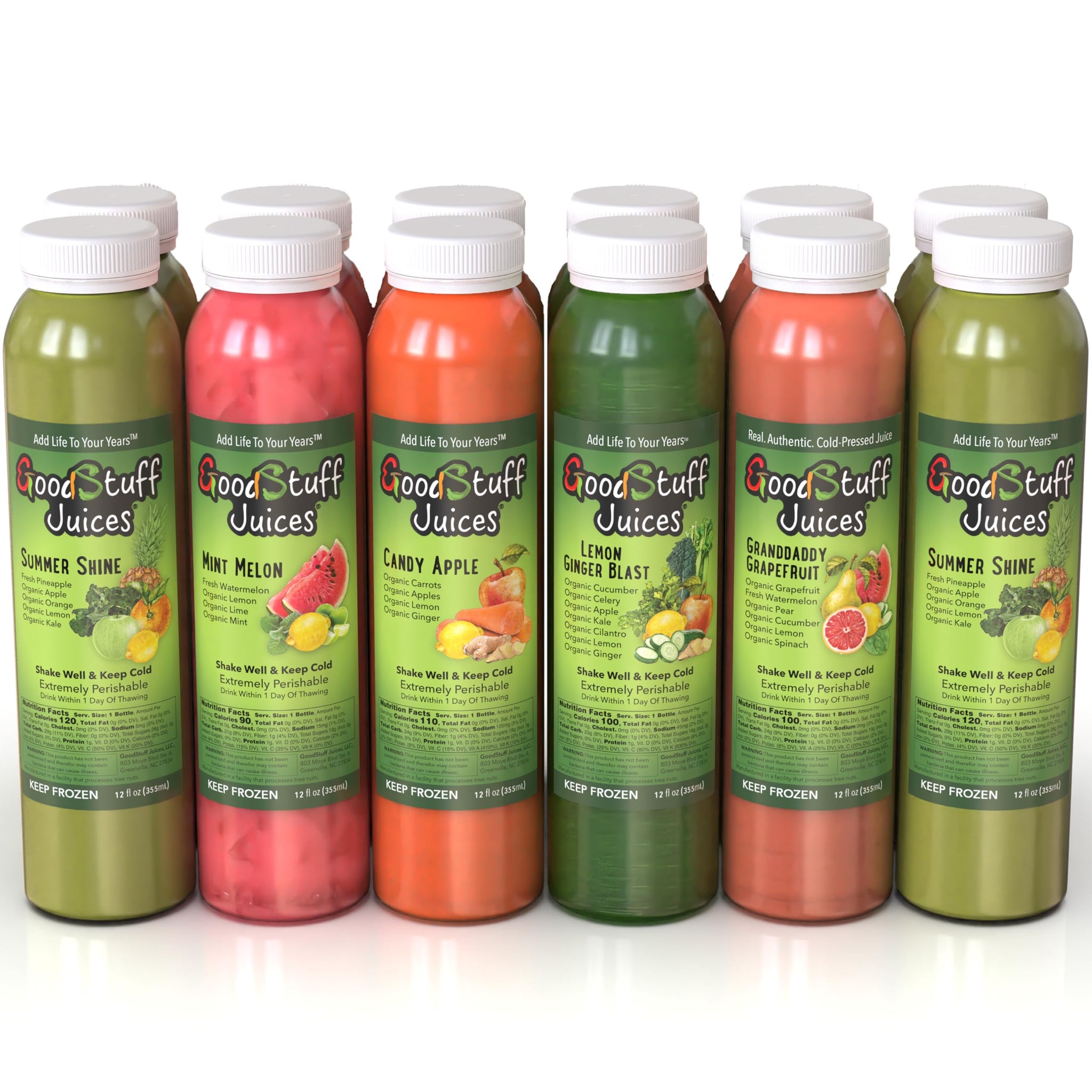2 Day Juice Cleanse - 12 Cold-Pressed Juices | GoodStuff Summer Slim Detox | Fresh, Ready-to-Drink Reset