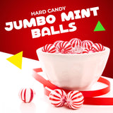 Jumbo MInt Balls |1 Pound Bag - Approx. 45 Count | Nostalgic Peppermint Hard Candy | Individually Wrapped Candy for Office Bowls & Buffets