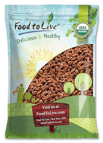Food to Live Organic Pecan Pieces, 6 Pounds - Raw, Chopped Pecans, Non-GMO, Unsalted, Unroasted, Kosher, Shelled, Vegan, Keto, Sirtfood, Bulk. Good