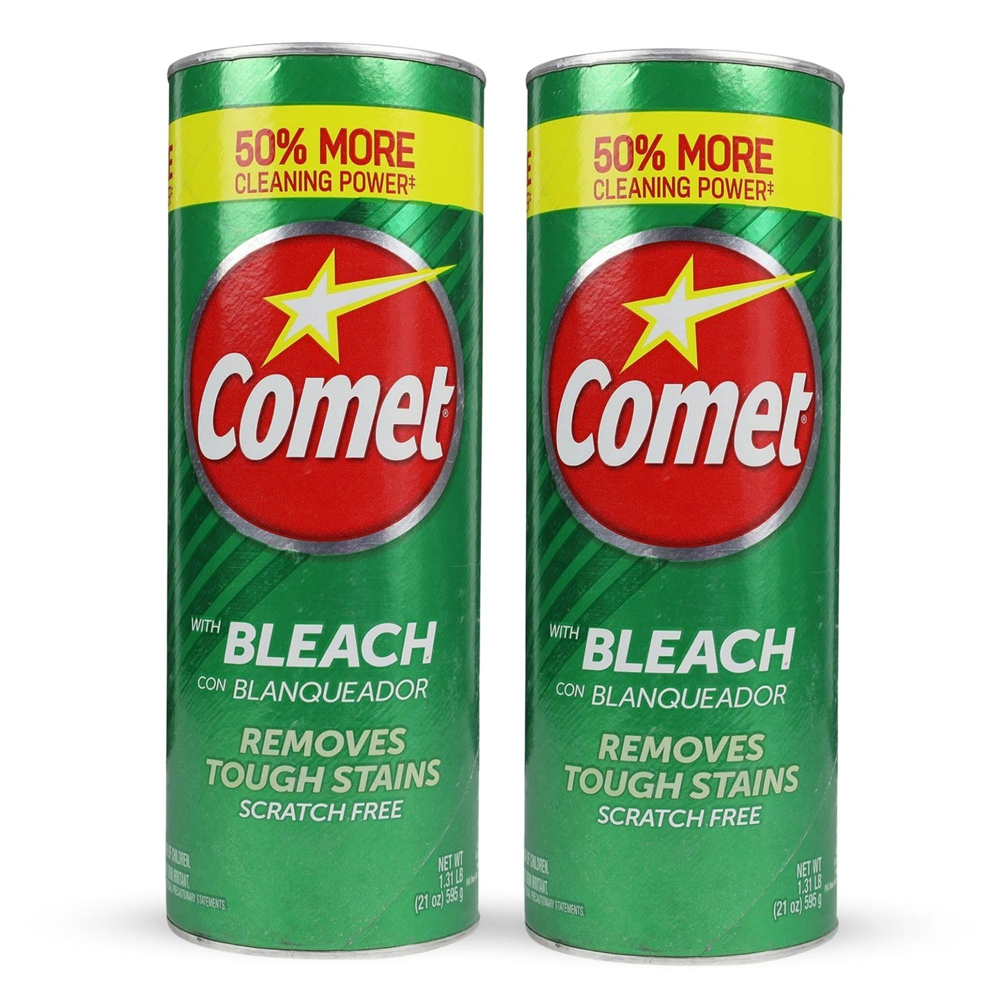 PRENDERE Bathroom Cleaner With Bleach Kit: Two-21 Oz Comet Cleanser With Bleach Plus Microfiber Cleaning Towel - Powerful, Eco-Friendly Comet Powder