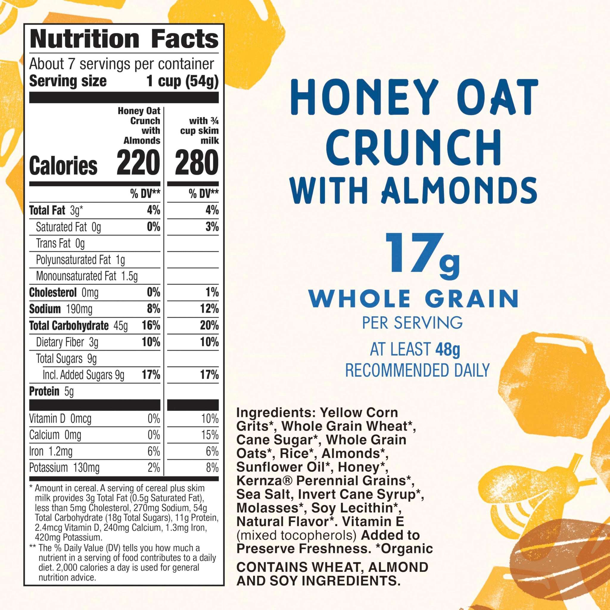 Cascadian Farm, Cereal Honey Almond Crunch Organic, 14.4 Ounce