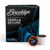 Brooklyn Beans Vanilla Skyline Gourmet Coffee Pods - Compatible with Keurig K Cup Brewers Including 2.0 Machines, 40 Count, Rich and Creamy Vanilla