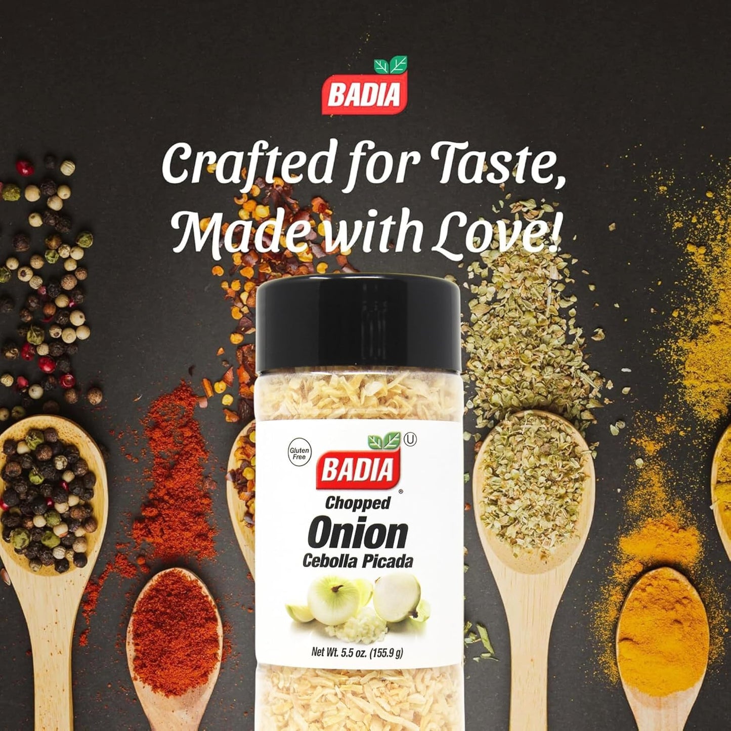 Badia Chopped Onion, 5.5 oz - Convenient Flavorful Onion Flakes for Cooking & Seasoning