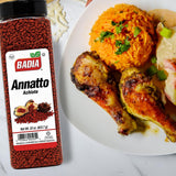 Badia Whole Annatto 22 oz - Warm, Peppery, Slightly Nutty Flavor - Achiote Seeds for Natural Color & Seasoning