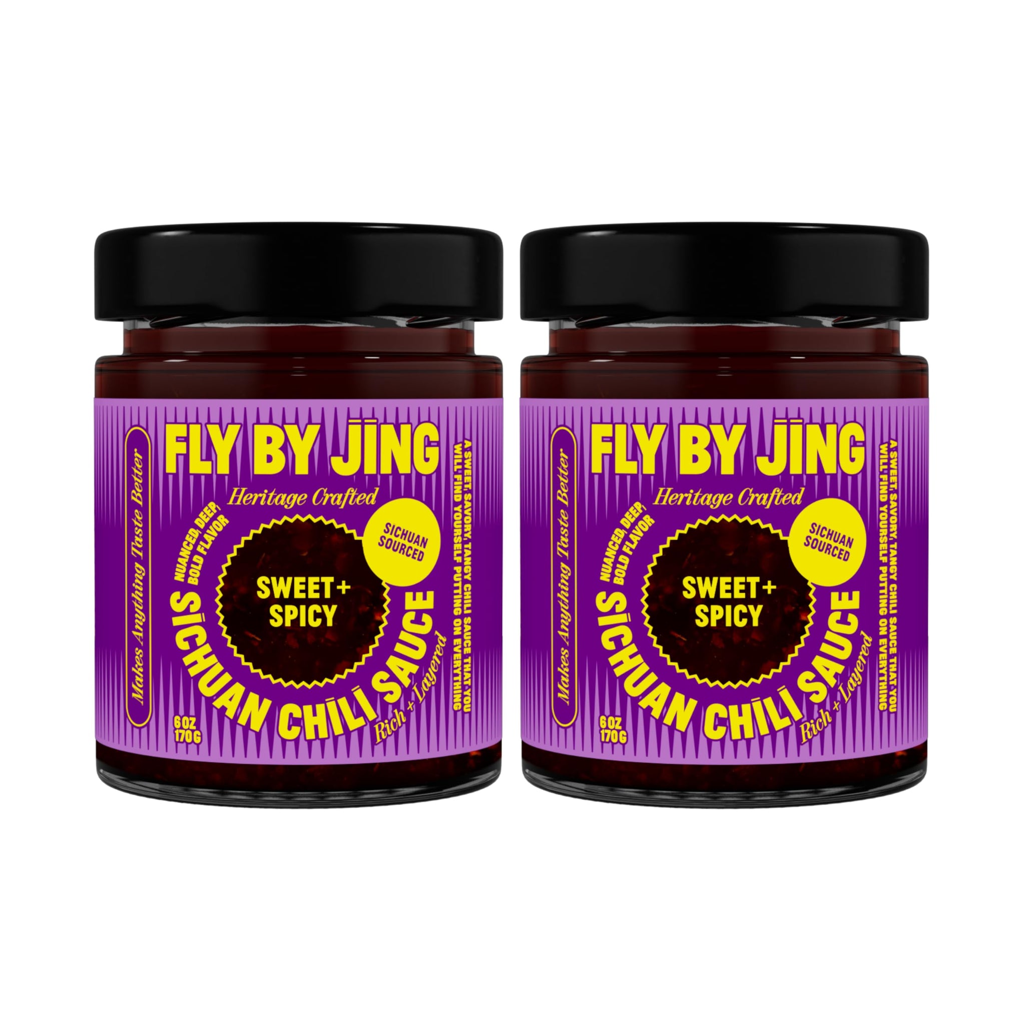 FLYBYJING Sweet + Spicy Sichuan Chili Sauce: Premium Sweet Chili Oil for Drizzling, Stir Fry & Marinades - Tangy, Savory, Vegan Hot Sauce - Good on