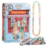 24 Pack of Candy Necklaces Individually Wrapped, Nostalgic Easter Candy Jewelry, Perfect for Party Favors, Pinata Fillers and Goodie Bags, Packed in a