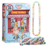 24 Pack of Candy Necklaces Individually Wrapped, Nostalgic Easter Candy Jewelry, Perfect for Party Favors, Pinata Fillers and Goodie Bags, Packed in a