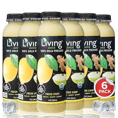 O2 Living Juice Cold Pressed Drink - Fresh Start Organic Juice Pack - No Added Sugars or Water, Naturally Sweetened from Fruits, Rich in Nutrients