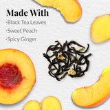 The Republic of Tea Ginger Peach Black Full-Leaf Loose Tea 1 lb Bag | Steeps 200 Cups | Caffeinated